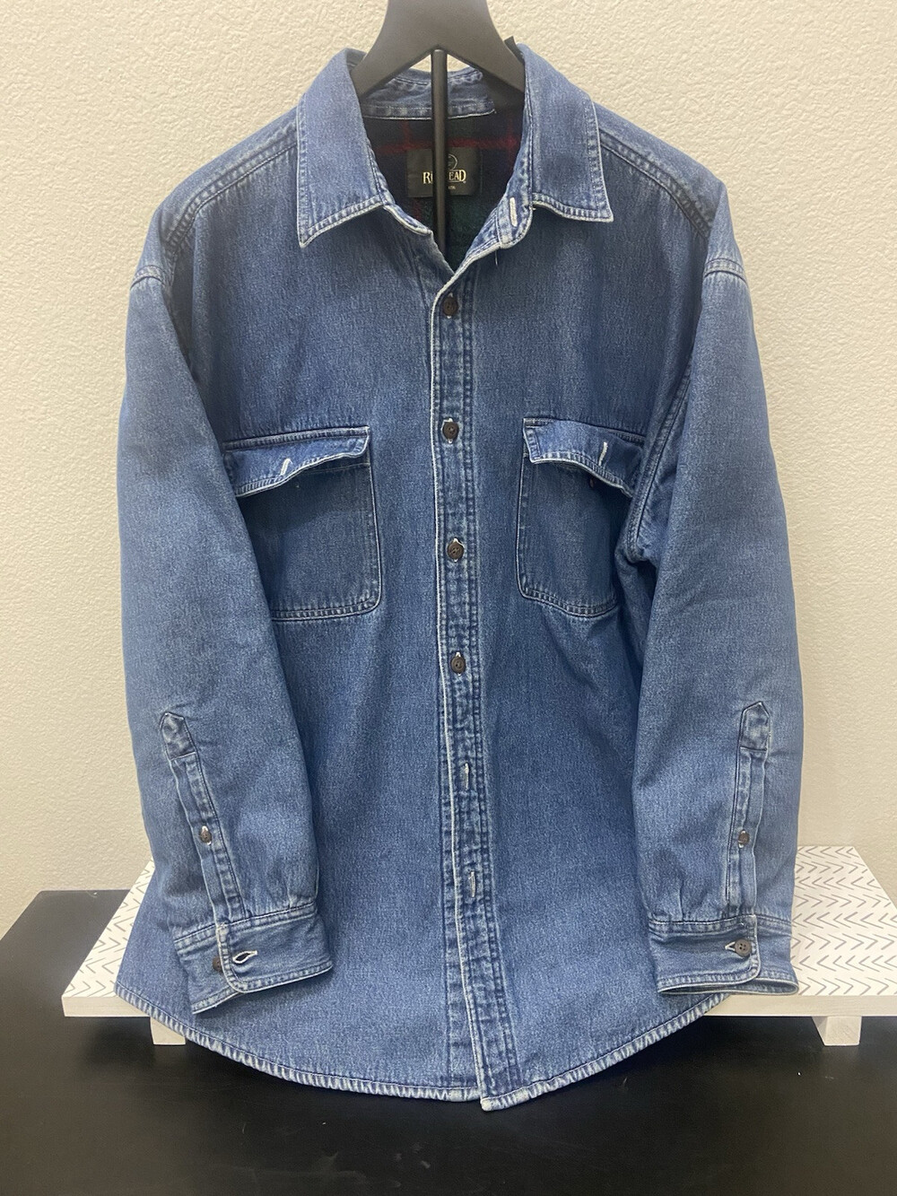 Redhead Mens L Denim Fleeced Linen Jacket